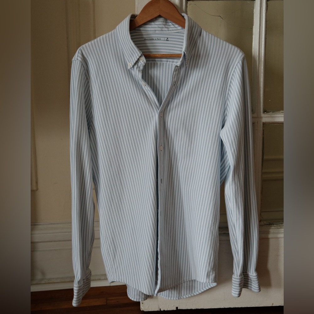 Abercrombie & Fitch Light Blue Striped Shirt